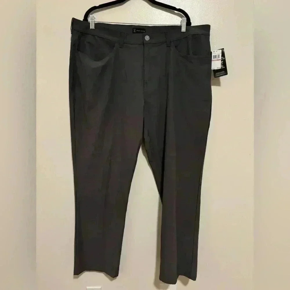 NWT PGA Tour Course Comfort Stretch 42x30 NEW Grey Trousers SPF Moisture Wicking